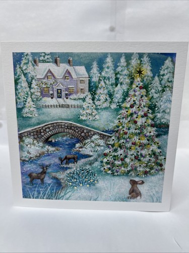 Open christmas greeting card - open,