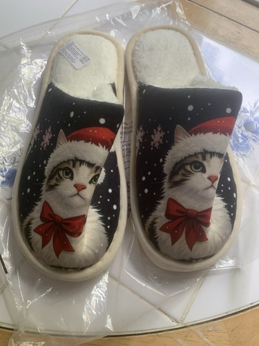 New christmas cat slippers - new,