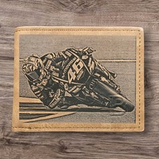 Valentino  Rossi Laser Engraved Leather Wallet   