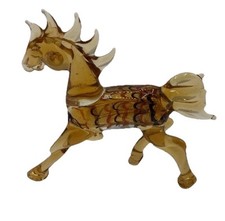 Vtg Hand Blown Art Glass Horse