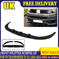 Gloss Black For VW transporter T5 T5.1 Sportline Front Splitter Lip 2010-2014 UK