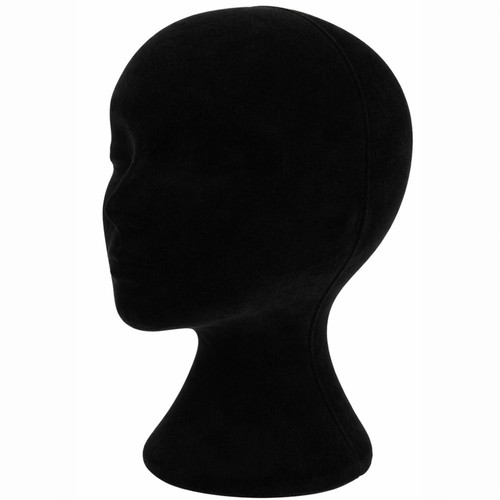 Black mannequin head - black,