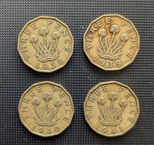 George VI 3d Three pence 4 x