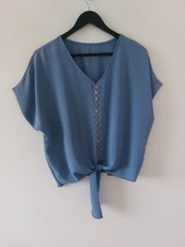 Womens Blouse Shirt Tie Top