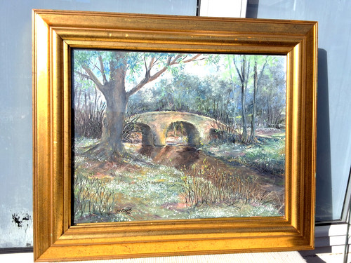 Framed signed oil - framed,
