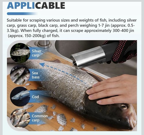 Electric fish scaler - electric, cordless