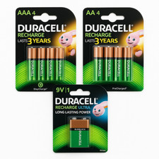 New Duracell Rechargeable Plus Batteries All Sizes AA/AAA/9V/C/D Battery