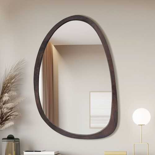 Retro black wooden framed wall - black,