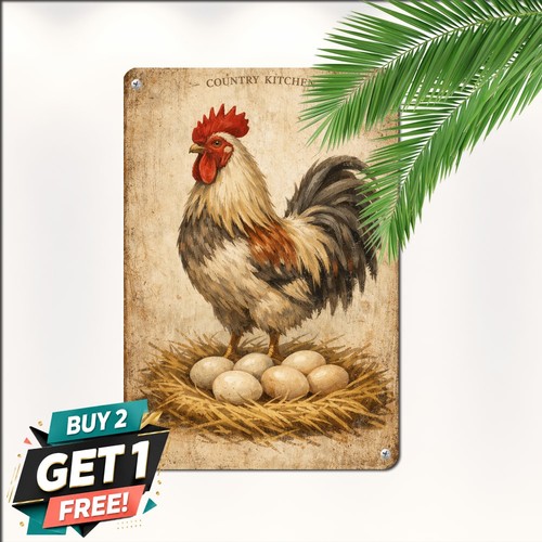 Rustic rooster and - rooster, fresh