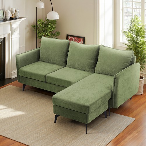 Shaped corner sofa green - sofa,