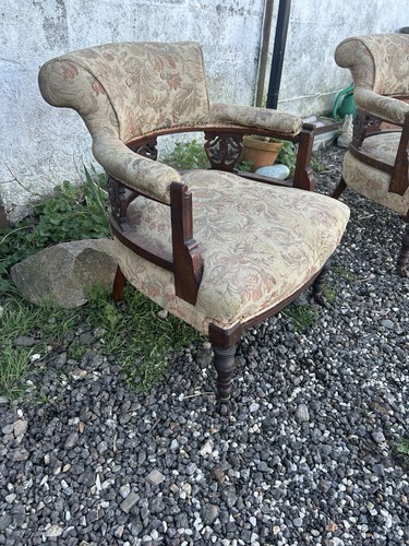 Antique floral tub chair late - floral,