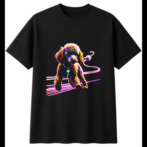 Miniature poodle fantasy - poodle, art