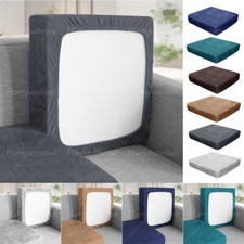 1/2/3 Seater Velvet Replacement Sofa Seat Cushion Covers Stretch Couch Protector