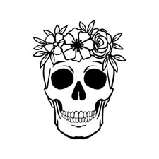 Sugar skull large sticker car - sticker,