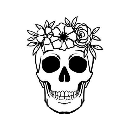 Sugar skull large - sticker, car