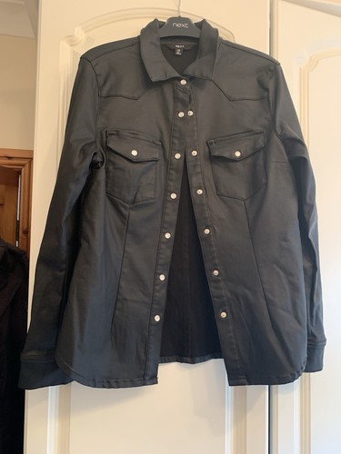 Next black faux leather shirt - next,