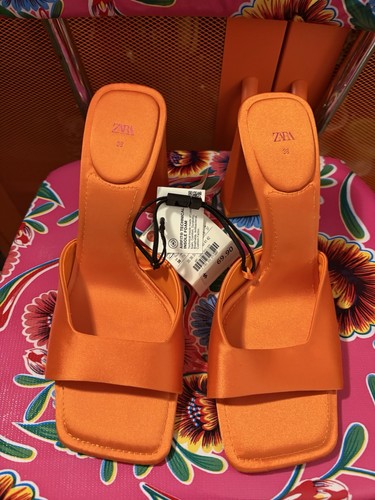 Nwt zara orange satin - satin, strap