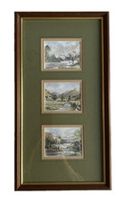 Vintage Trio of Original Watercolour Paintings of Lake District Signed Framed 89