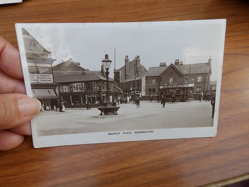 Postcard market place - market,