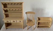 Vintage dolls house - dolls, pine