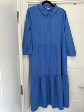HUSH Tiered Blue Midi Dress