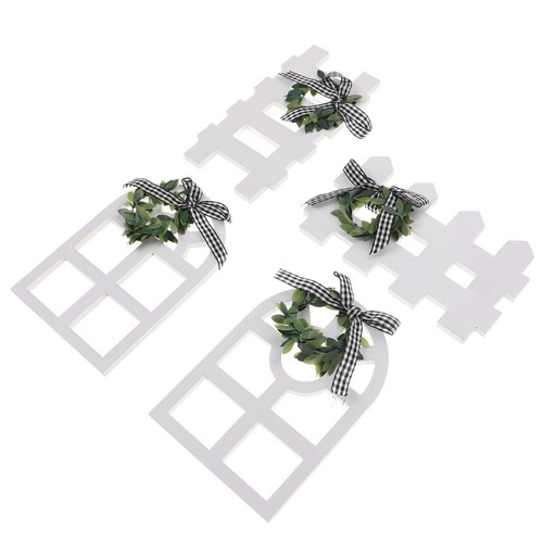 4pcs wooden arch window decor - window,
