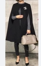 ZARA BLACK CAPE BLAZER PONCHO JACKET WOOL COAT ASO KATE QUEEN SIZE S-M