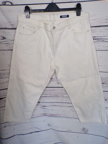Ladies ecru denim straight - m&s,