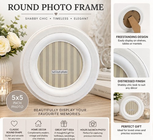 White vintage round picture - vintage,