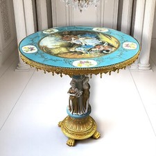 Sevres Rococo Style Porcelain Gilt Guéridon Table,Three Graces, Marble c1970s.