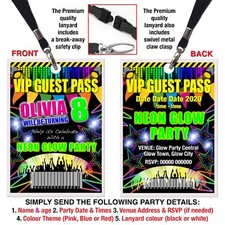 NEON GLOW DISCO PARTY LANYARD
