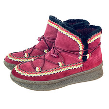 Burgundy suede moccasin style