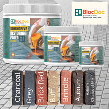 Block paving paint patio sealer, 6 colours 2.5-20lt blocDoc Permanent colour.