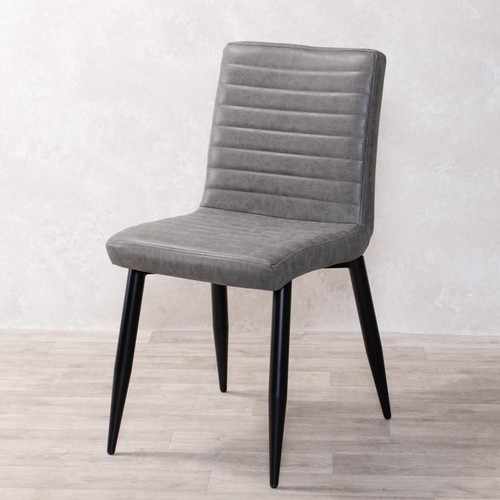 Grey dining chair faux - faux, leather