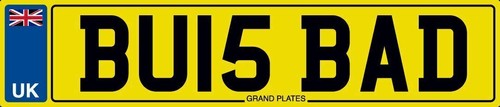 Number plate initials bu15 - bu,