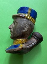 ANTIQUE CLAY & ENAMEL PIPE OF ALBERT I . MADE BY WINGENDER CHOKIER