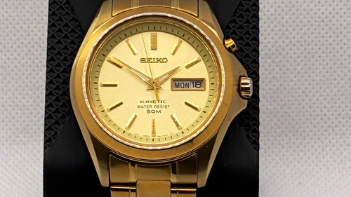 Seiko kinetic 5m63 0b90 - 5m63-0b90, gold