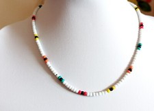 Beaded Necklace White and
