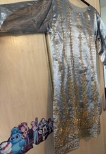 Asian dress silver and gold size M two-piece salwar kameez elegant party suit