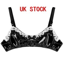 UK Sissy Shiny Leather Bra