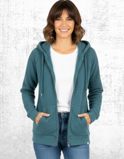 Women’s Fat Face Hoodie Newbury Textured Zip Through Teal (A Bit Defect)