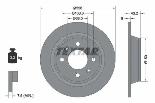 Brake disc solid 92048500 - 2x,