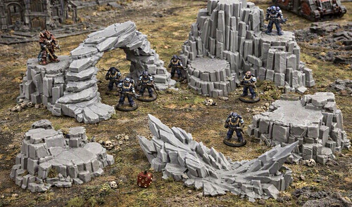 Grey rocky terrain scenery set - grey,