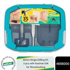 Wolfcraft 35 mm Hinge Drilling Kit, 5 pcs with Forstner Drill for Woodworking