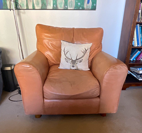 British made leather armchair - british,