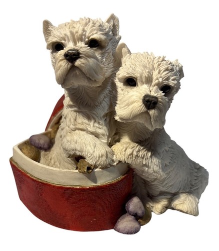 Westie pair heart shaped - pair,