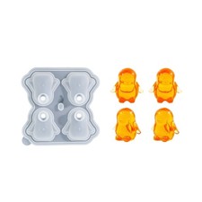 Silicone Penguins Ice Cube Mold Set of 4 with Lid for Whiskey Drinks Fun