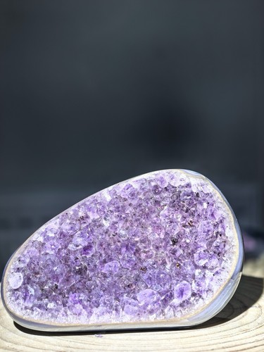 Natural amethyst geode slice - amethyst,