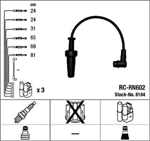 Black ignition cable kit - black,