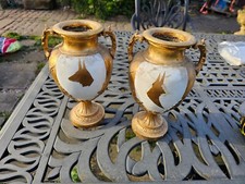 Antique clock French Art Nouveau / Deco Spelter Urns side pieces for restore